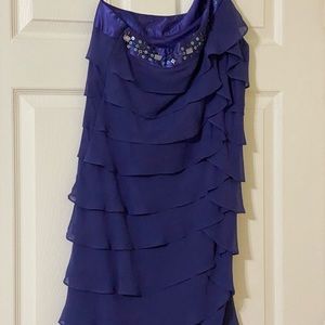 Beautiful One Shoulder Ruffle Dress with Sequins